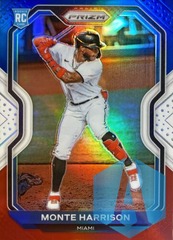 2021 Panini Prizm RC Red White & Blue #118 Monte Harrison Miami Marlins